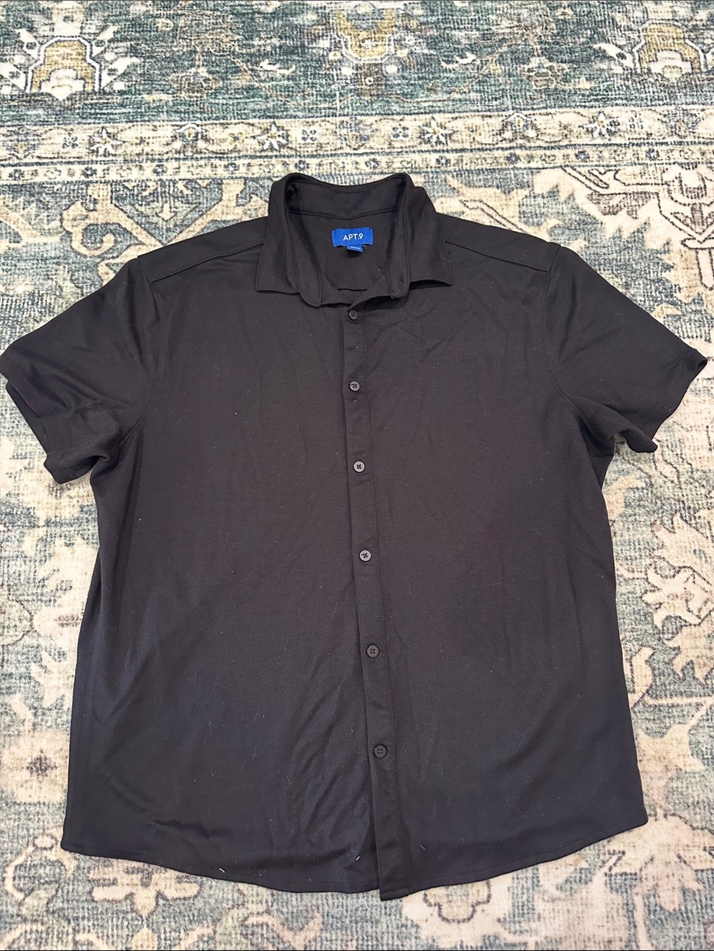Apt. 9 Men’s Black Short-Sleeve Button-Down Shirt